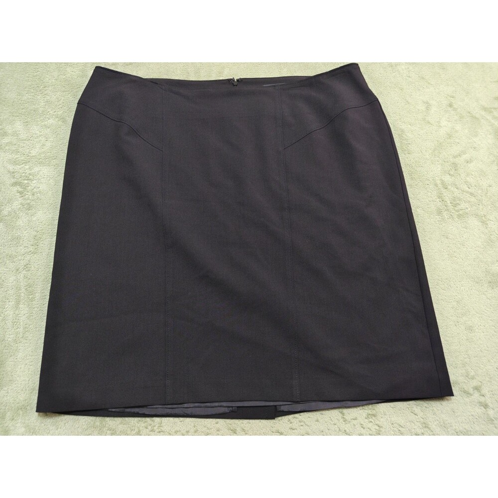 Worthington Womens Sz 18W Black Paneled Back Slit A-Line Straight Work Skirt